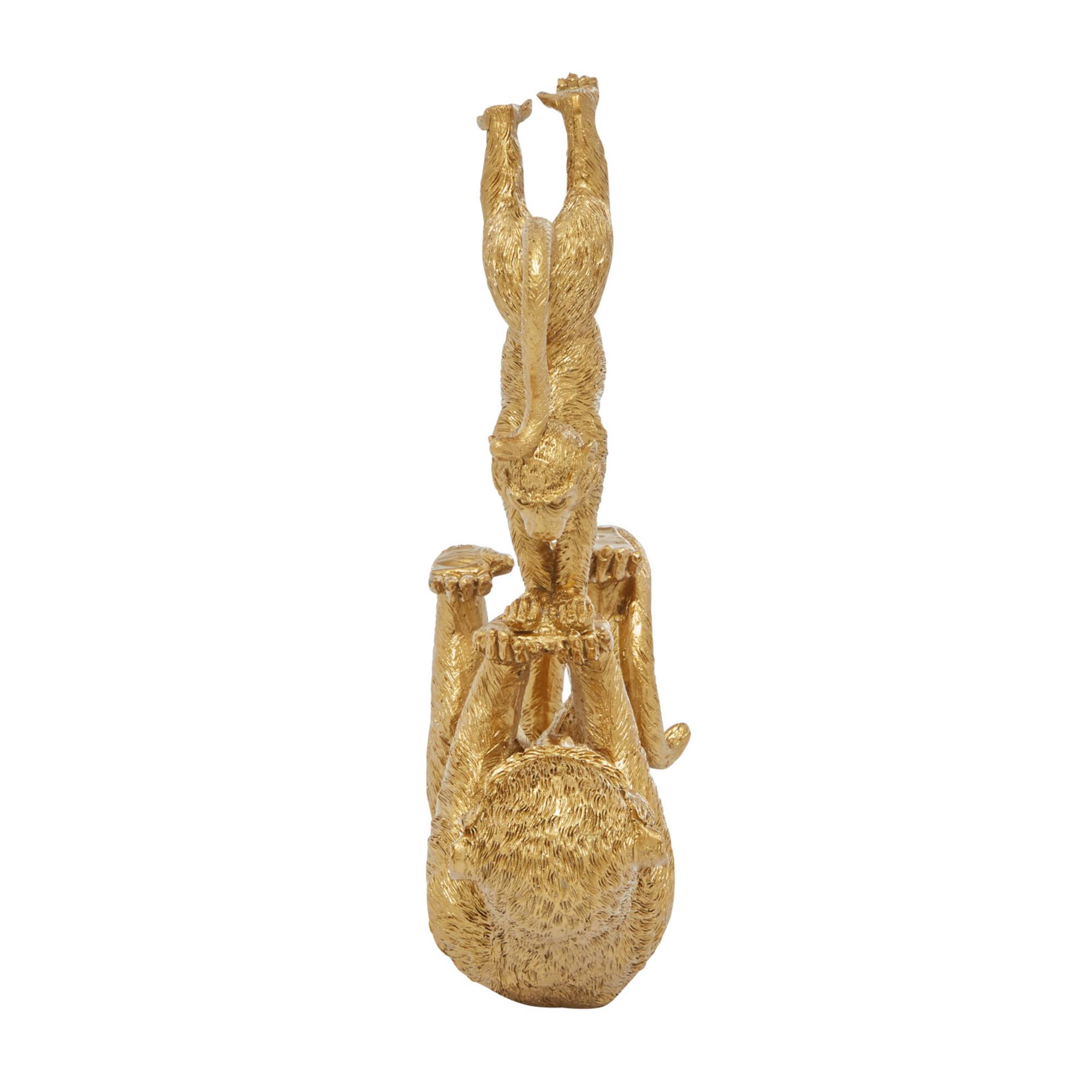 11" Gold Eclectic Monkey Sculpture